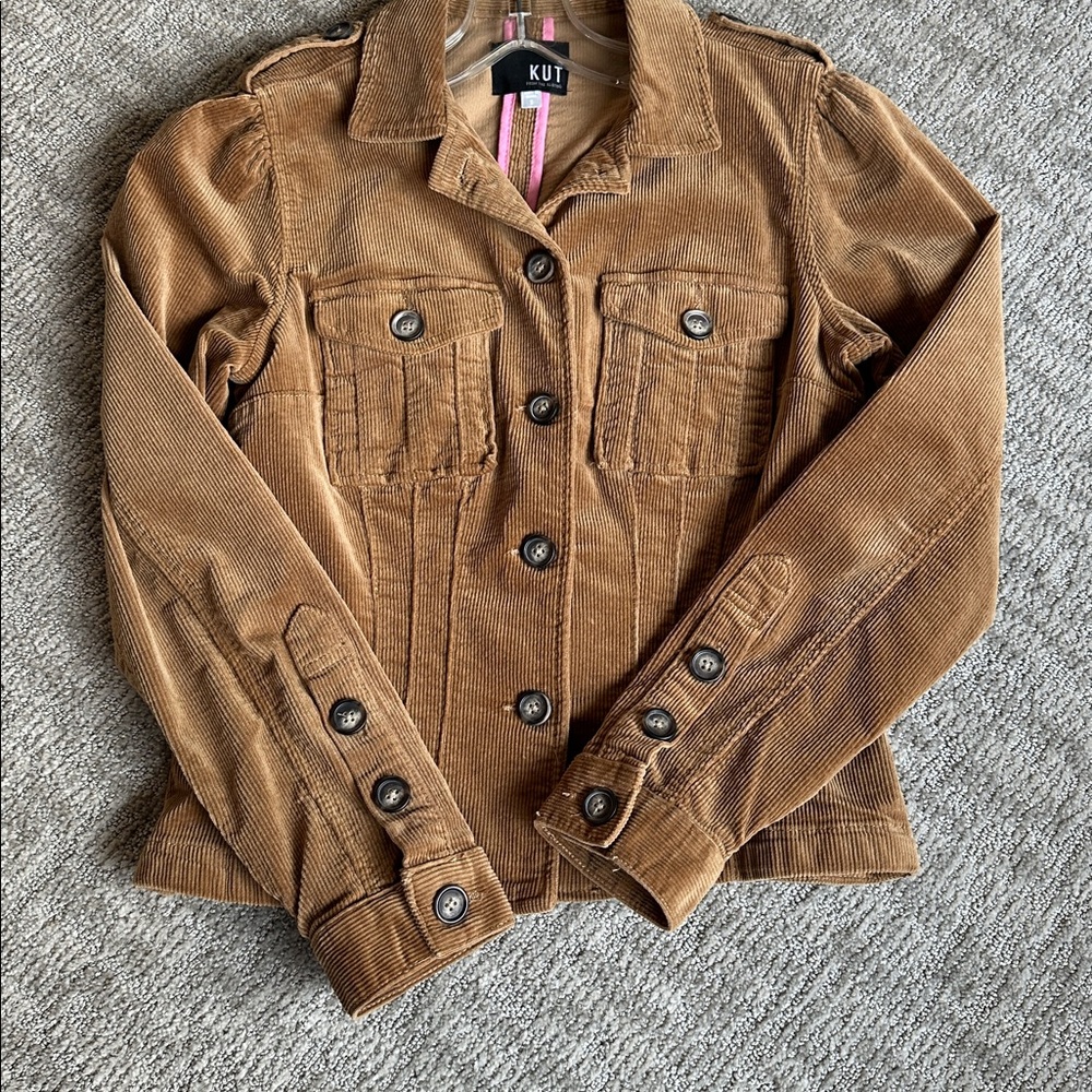 Kut from the Kloth Tan Corduroy Utility Jacket - Picture 2 of 8